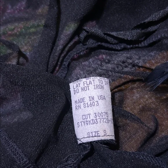 Black feathered bolero with sheer sleeves, vintage, Labelle, sz S GUC - Picture 8 of 9